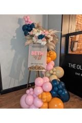 Makaron Pembe Şeftali Gece Mavisi ve Deniz Kumu Balon Zinciri 100 Adet